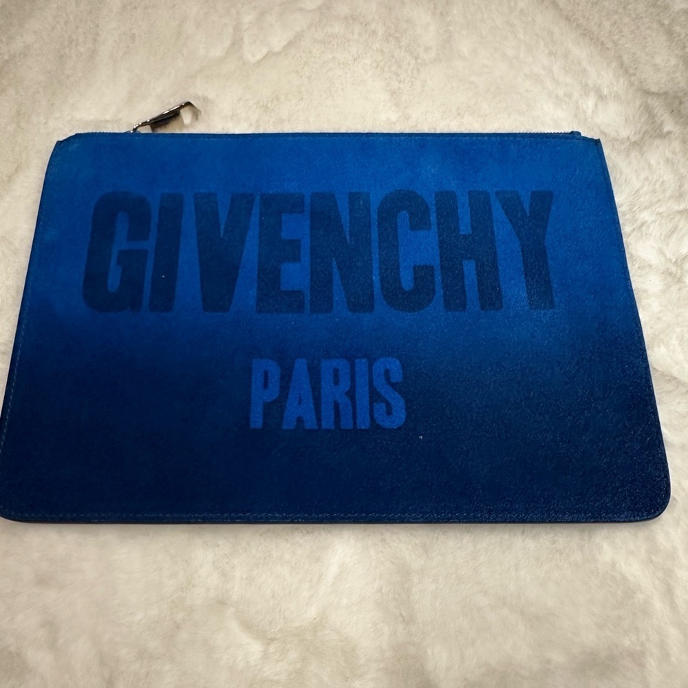 Givenchy Blue Velvet Logo Pouch